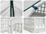 4 Panel Dog Playpen with Roof White 63 x 63 x 67 cm Plastic 42027214