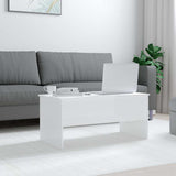 Coffee Table High Gloss White 102x50,5x46,5 cm Engineered Wood 809725