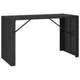 Garden Bar Set Black PE rattan, powder-coated steel, tempered glass 3187672