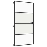 Interior Door Slim Black 102.5x201.5 cm Tempered Glass and Aluminium 155122