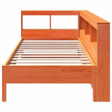 Bookcase Bed without Mattress Wax Brown 100x200 cm Solid Wood Pine 3324429