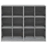 Bookcase with Doors Grey Sonoma 136x37x109 cm Engineered Wood 3206515