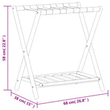 Luggage Rack Black 68x38x58 cm Bamboo 356366