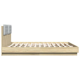 Bed Frame with LED without Mattress Sonoma Oak 160x200 cm 3209998