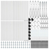 Fence Post with Concrete Base 52 pcs Silver Powder-Coated Steel 3350254