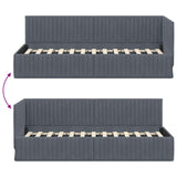 Corner Bed Frame with Headboard Dark grey 80 x 200 cm Velvet 42016247