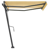 Freestanding Manual Retractable Awning 300x250 cm Yellow/White 3069698
