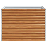 Garden Raised Bed Light Brown 98 x 100 x 68 cm Galvanised Steel 42017366