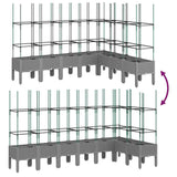 Garden Planter with Trellis Light Grey 200x160x142.5 cm PP 367972