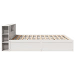 Bed Frame without Mattress White 200x200 cm Solid Wood Pine 3323405