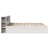 Bed Frame without Mattress White 200x200 cm Solid Wood Pine 3323405
