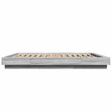 Bed Frame with LED Lights without Mattress Grey Sonoma 160x200cm 3281089