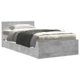 Bed Frame with Headboard without Mattress Concrete Grey 90x190 cm Single 3295614