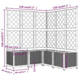 Garden Planter with Trellis White 120x120x136 cm PP 153288