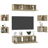 8 Piece TV Cabinet Set Sonoma Oak Engineered Wood 3078961