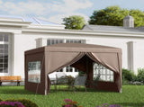 3 x 3 m Pop Up Gazebo, Wedding Party Canopy Tent Marquee with Carry Bag and Windows, Coffee T3398P314131
