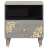 Bedside Cabinet 2 pcs Grey 40 x 33 x 46 cm Solid Mango Wood 4018779