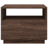 Coffee Table with LED Lights Brown Oak 50x49x40 cm 839832