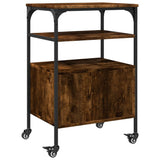 Printer Stand 3-Tier Smoked Oak 50x40x76 cm Engineered Wood 842293