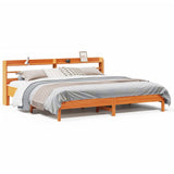 Bed Frame without Mattress Wax Brown 180x200 cm Super King Solid Wood Pine 3306881
