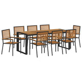 Garden Dining Set 9 pcs Black and Brown Poly Rattan 3365487