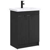 Bathroom Furniture Set Black 56 x 37.5 x 81 cm Engineered Wood 3404145