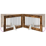 Dog Gate with Stands 2 pcs Smoked Oak 100 x 60 cm 892111
