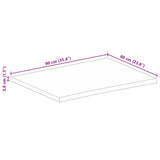 Table Top Live Edge 90x60x3.8 cm Solid Wood Mango 370501