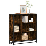 Bookcase Smoked Oak 97.5x33x107.5 cm Engineered Wood and Metal 3300862