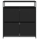 Shoe Cabinet with 4 Flip-Drawers Black 100x34x112 cm 3214413
