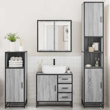 4 Piece Bathroom Furniture Set Grey Sonoma Engineered Wood 3301198