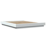 Bed Frame with LED Lights without Mattress White 160x200cm 3281084