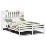 Bookcase Bed without Mattress White 140x200cm Solid Wood Pine 3322264