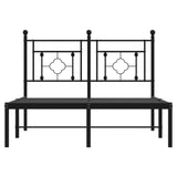 Metal Bed Frame without Mattress with Headboard Black 120x200cm 374337