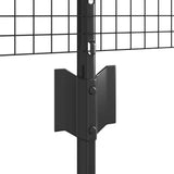 Fence with Post Grey 0.4 x 100 m Steel and PVC 3336648