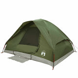 Camping Tent Dome 4-Person Olive Green Waterproof 4009642