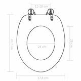 WC Toilet Seats 2 pcs with Soft Close Lids MDF Stones Design 276996