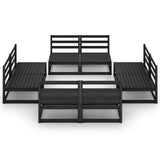 8 Piece Garden Lounge Set Black Solid Pinewood 3075273