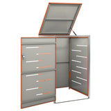 Single Wheelie Bin Shed 69x77.5x112.5 cm Stainless Steel 149562