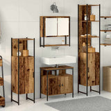 Bathroom Furniture Set with Door 4 pcs Old wood Engineered wood 3332603