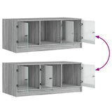 Coffee Table with Glass Doors Grey Sonoma 102x50x42 cm 836418