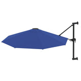 Wall-Mounted Garden Parasol with Metal Pole 300 cm Blue 47301
