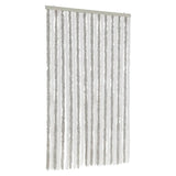 Fly Curtain Light Grey and White 100x220 cm Chenille 377316