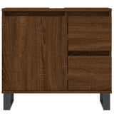 ZNTS 3 Piece Bathroom Furniture Set Brown Oak Engineered Wood 3190236