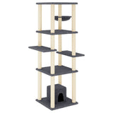 Cat Tree with Sisal Scratching Posts Dark Grey 154 cm 172057