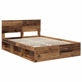 Bed Frame with Headboard Old Wood 140 x 200 cm Solid Pine Wood 3410598