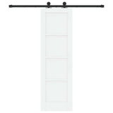 Sliding Door 61 x 198.5 cm Engineered Wood White and Black 3449992