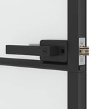 Interior Door Slim Black 83x201.5 cm Tempered Glass and Aluminium 155126