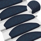 Stair Mats Self-adhesive 30 pcs 65x21x4 cm Navy Half Round Large 3365665