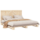 Bed Frame without Mattress with Headboard 200x200 cm Solid Wood 3281555